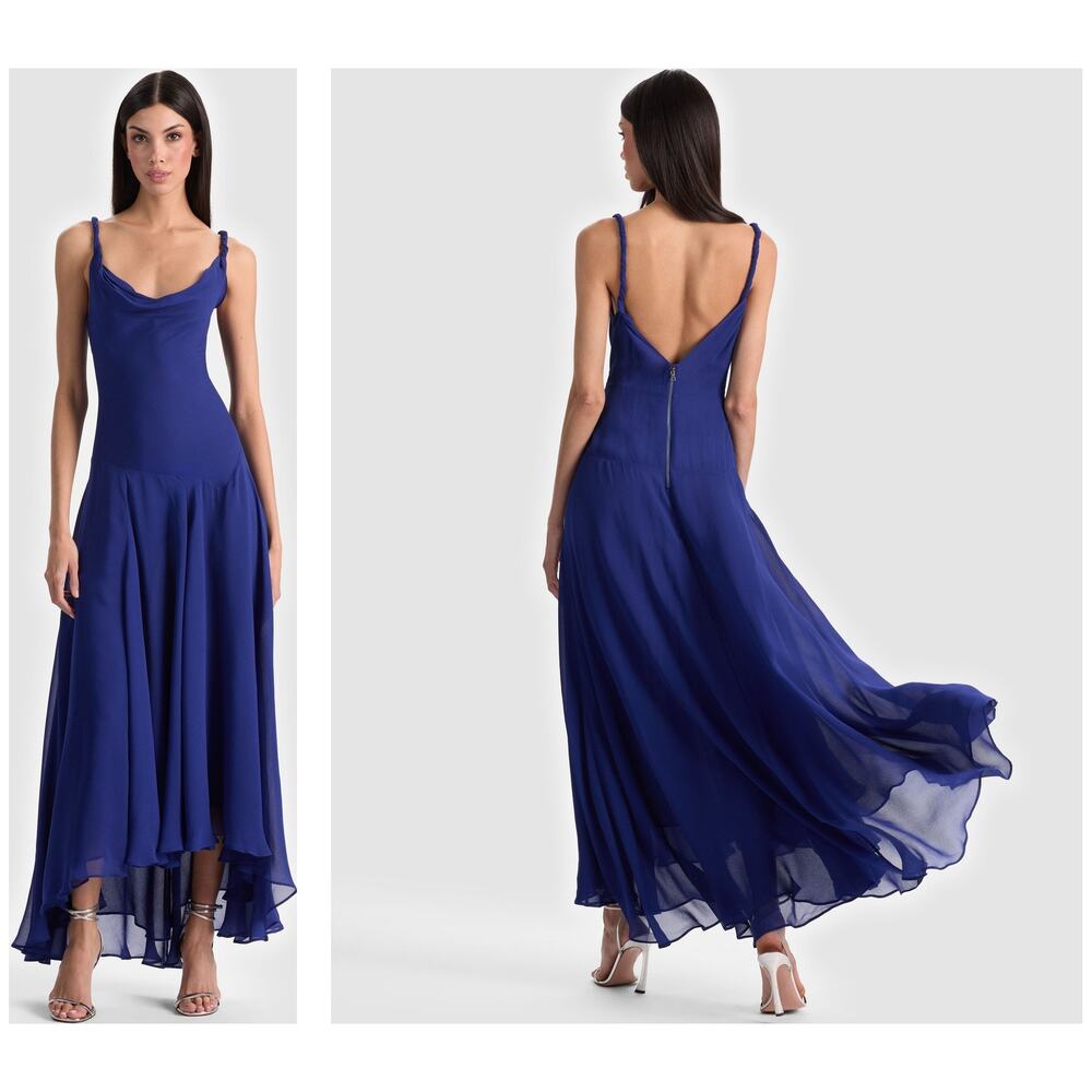 Alice + Olivia Sarika Maxi Slip Dress Cowl Party Formal Wedding Guest Gala 12